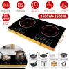 Portable Electric Double Burner 7000W, 110V Countertop Hot Plates with Smooth Heat-Resistant Glass Surface (Easy to Clean), 4 Preset Cooking Modes