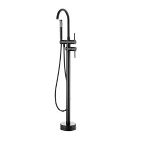 VEVOR Freestanding Bathtub Faucet, Floor Mount, Freestanding Tub Filler, Shower Mixer Taps, Two Water Modes, 360Â° Swivel Spout