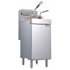 Commercial Deep Fryer Free Standing Natural Gas Fryer 3-Burner Dual Baskets