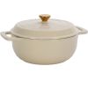 Cast iron 6QT cooking pot - ceramic white - comes with two silicone gloves - Enamel pot