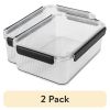 (2 pack) 16 Cup Plastic Pantry Storage Container, Clear