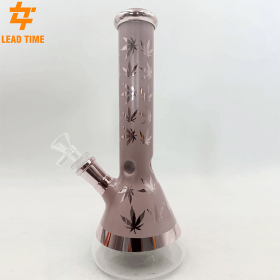 Champagne-colored high-end 10-Inch tall beaker water pipe water pipe holder glass tubing diffusion filter transparent connector size 14.4 millimeters
