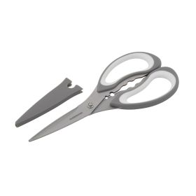 All Purpose Scissors with Blade Cover and Soft Grip Handles and Razor Sharp Blades, Gray