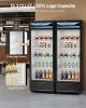 Commercial Merchandiser Refrigerator 12.2 CU.FT Glass Door Display Refrigerator