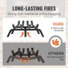 VEVOR Fireplace Log Grate, 18 inch Heavy Duty Fireplace Grate with 6 Support Legs, 3/4'' Solid Powder-coated Steel Bars
