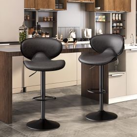 The stools in the bar are made of PU leather. It's suitable to enjoy breakfast at the kitchen counter, have coffee in the cafe and relax in the pub (Color: Black)