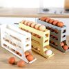 2pcs Kitchen Eggs Organizer 4-layer Slide Refrigerator Eggs Rack